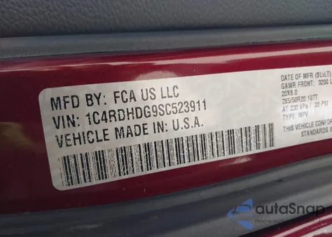 2025 Dodge Durango Gt Rwd z USA, uszkodzony, nr VIN 1C4RDHDG9SC523911